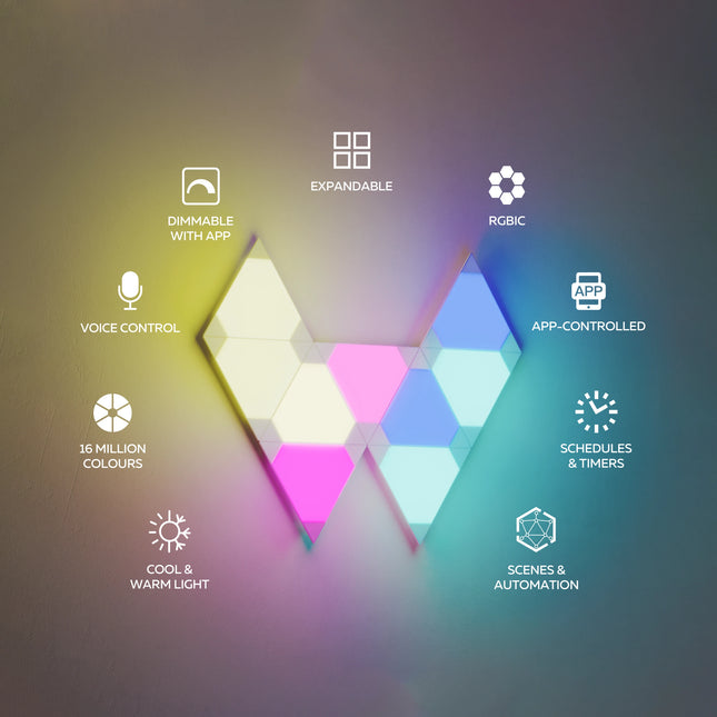 Calex Smart Triangle Wall Lights - RGBIC - White