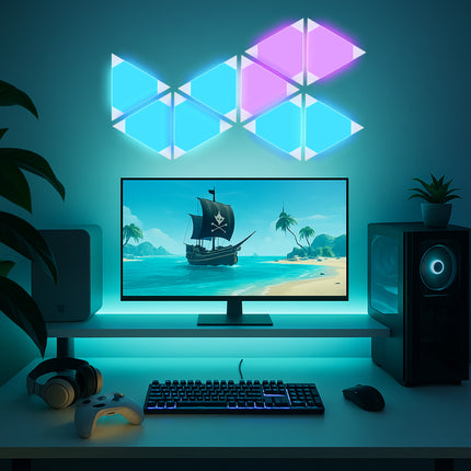 Calex Smart Triangle Wall Lights - RGBIC - White