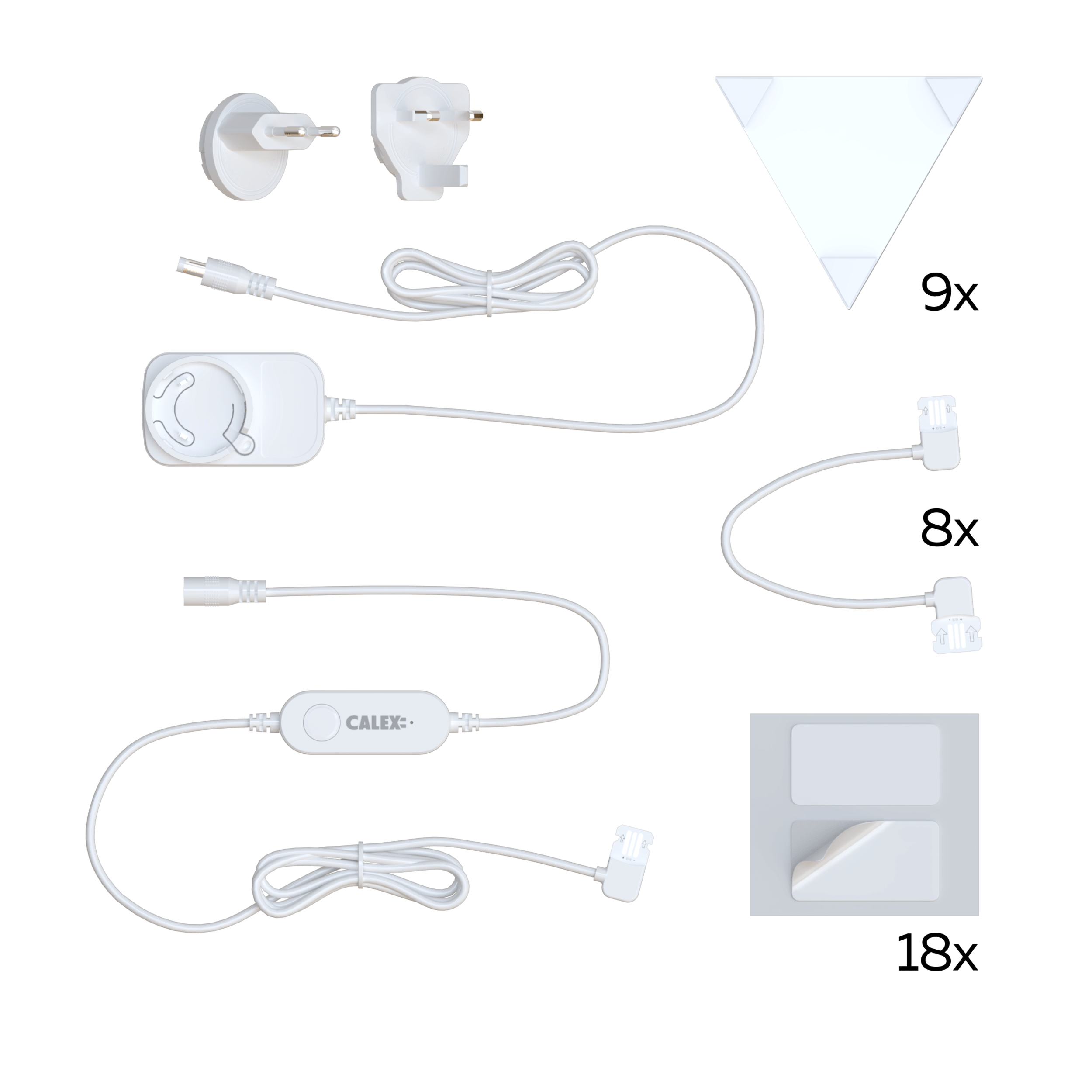 Calex Smart Triangle Wall Lights - RGBIC - White