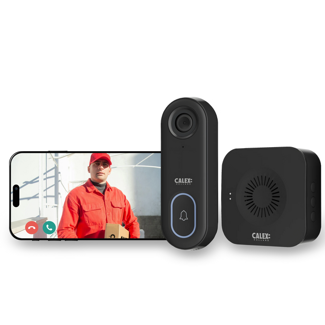 Calex Smart Video Doorbell - 1080P - Black