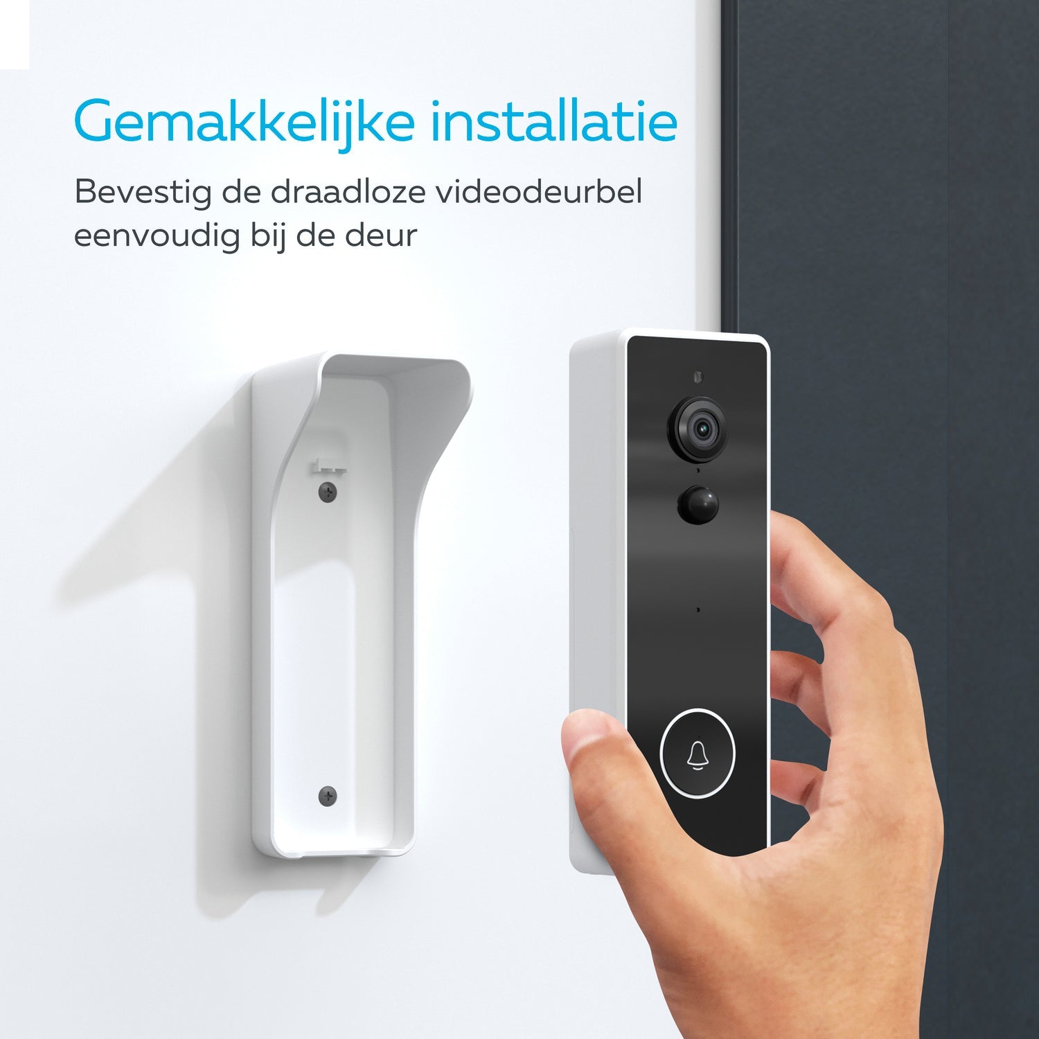 Calex Smart Video Doorbell - 2K - Wireless - Black