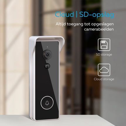 Calex Smart Video Doorbell - 2K - Wireless - Black