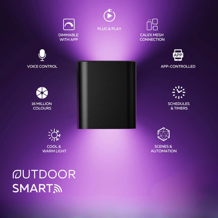 Calex Smart Wall Light BT Mesh - RGB - CCT - Black