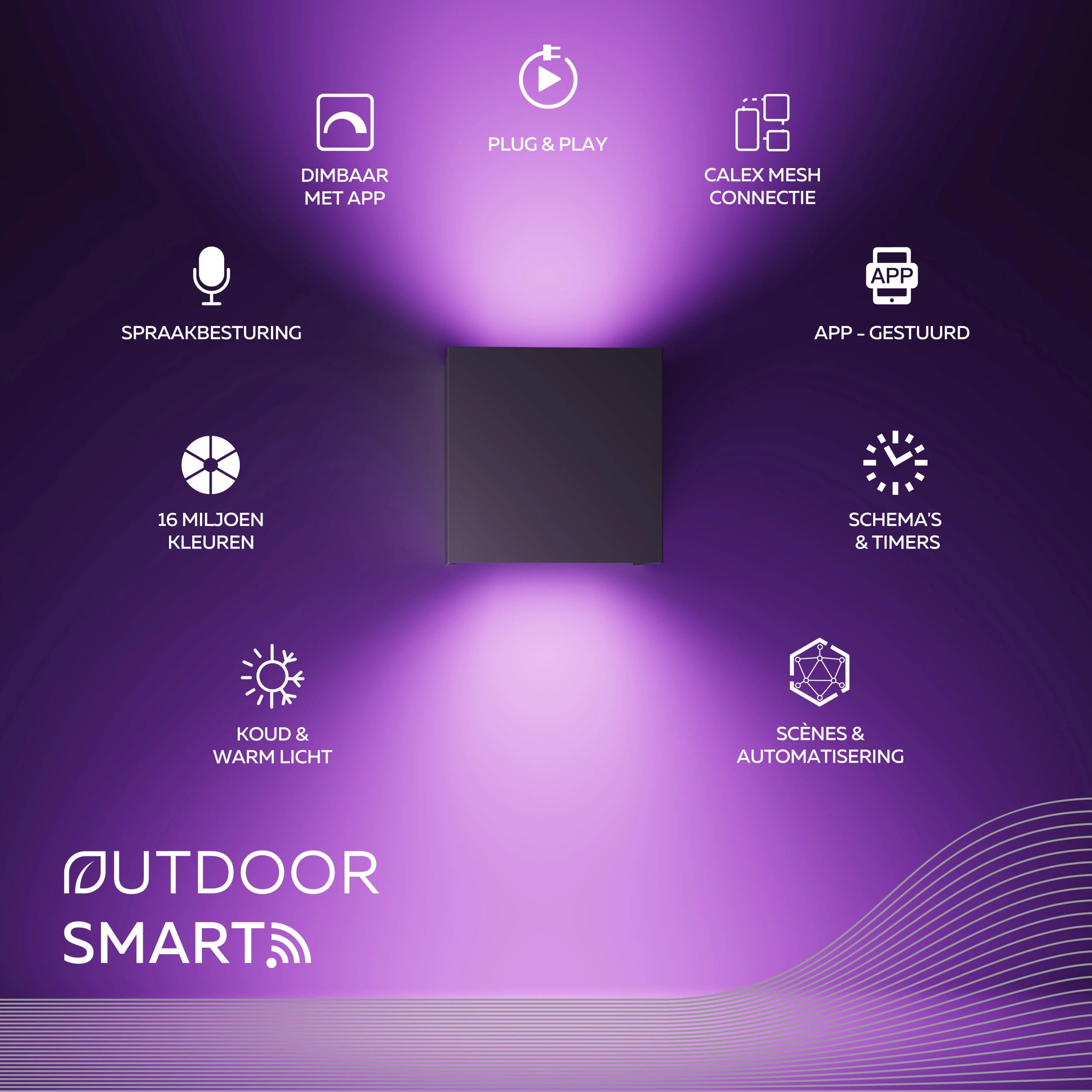 Calex Smart Wall Light - RGB and CCT - Black