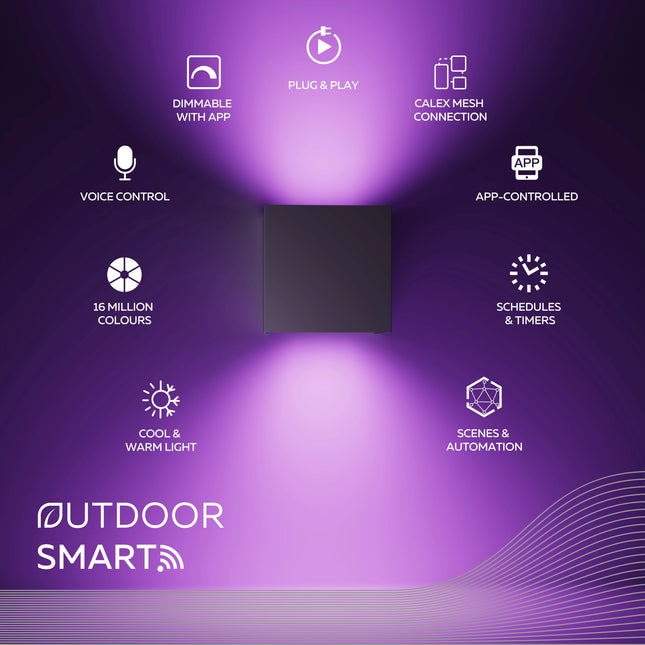 Calex Smart Wall Light - RGB and CCT - Black