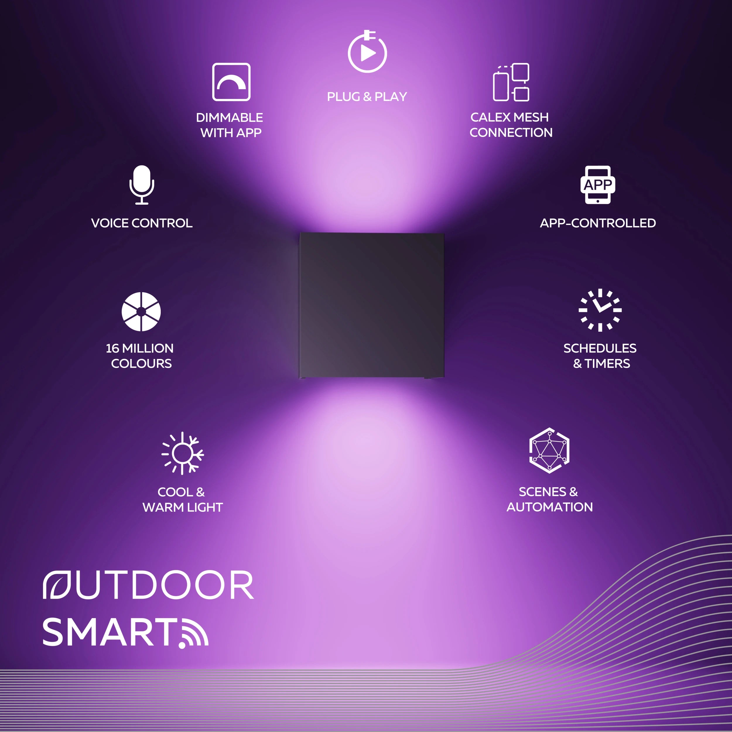 Calex Smart Wall Light - RGB and CCT - Black