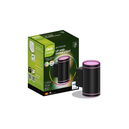 Calex Smart Wall Light - Up & Down - RGB + CCT - Black