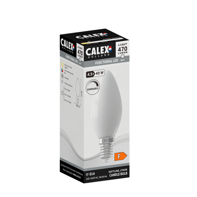 Calex Softline LED Lamp - E14 - B35 - White