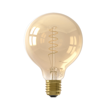 Calex Spiral Filament LED Bulb - E27 - G95 - Gold