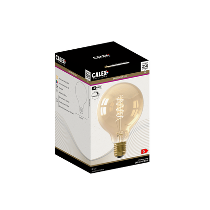 Calex Spiral Filament LED Bulb - E27 - G95 - Gold