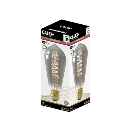 Calex Spiral Filament LED Bulb - E27 - ST64 - Titanium