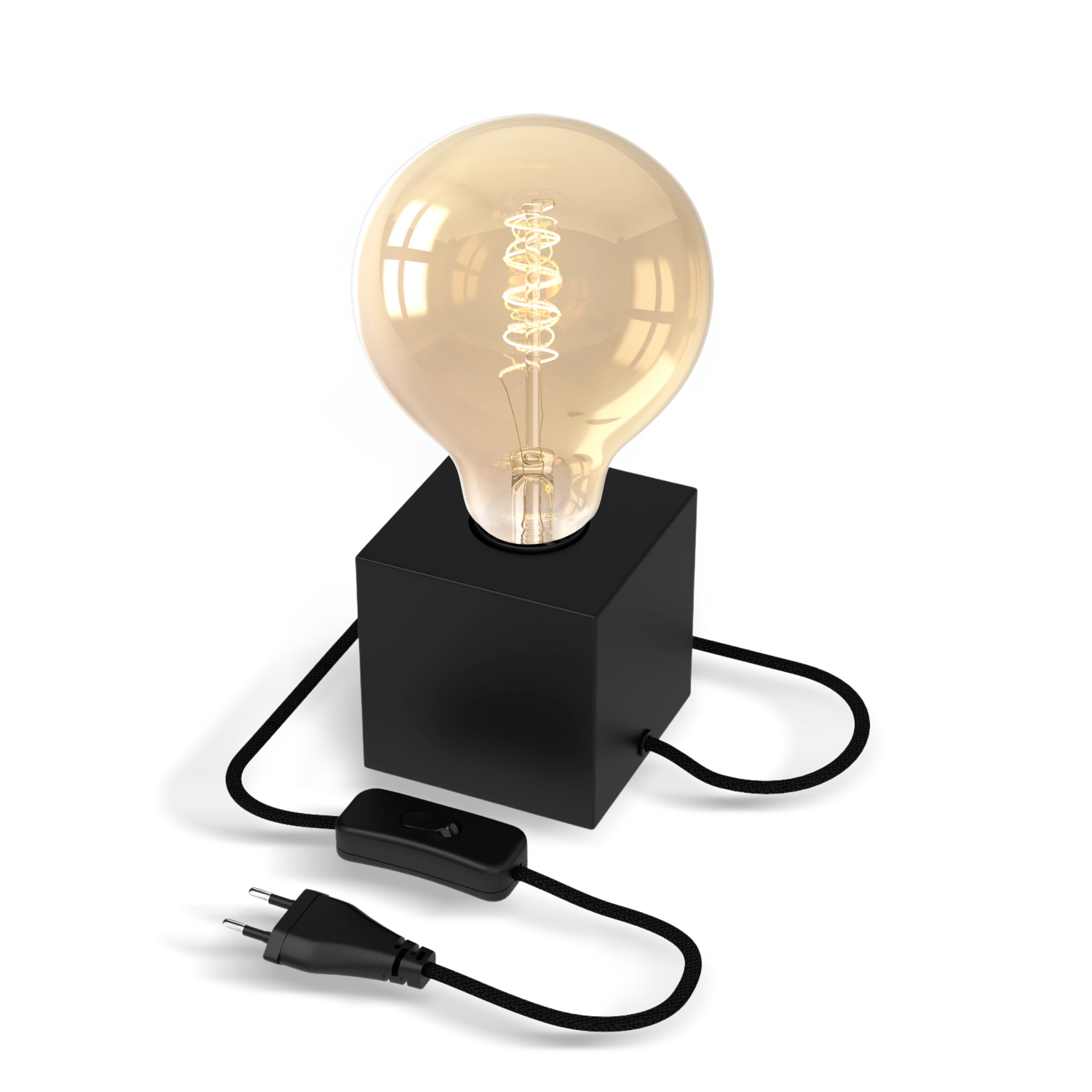 Calex Table Fixture Square - E27 - Black (UK)