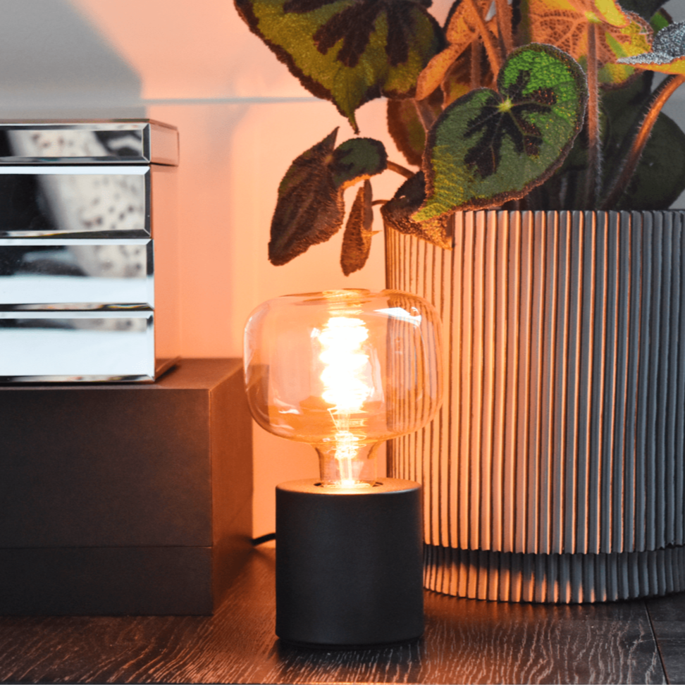 Calex Table Lamp Round - E27 - Black