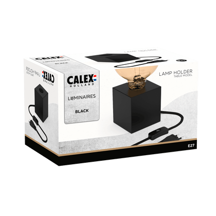 Calex Table Lamp Square - E27 - Black