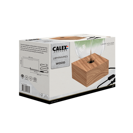 Calex Table Lamp Square - E27 - FSC Wood