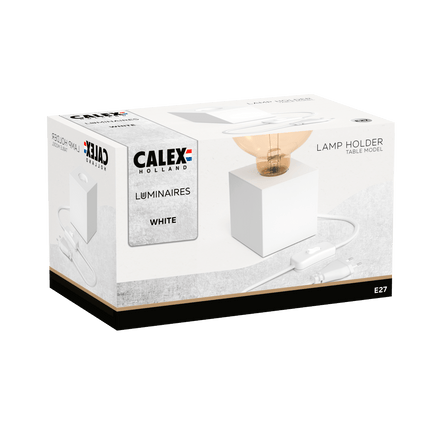 Calex Table Lamp Square - E27 - White - Excl. light source