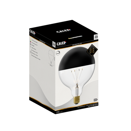 Calex Top Mirror LED Bulb - E27 - G125 - Black