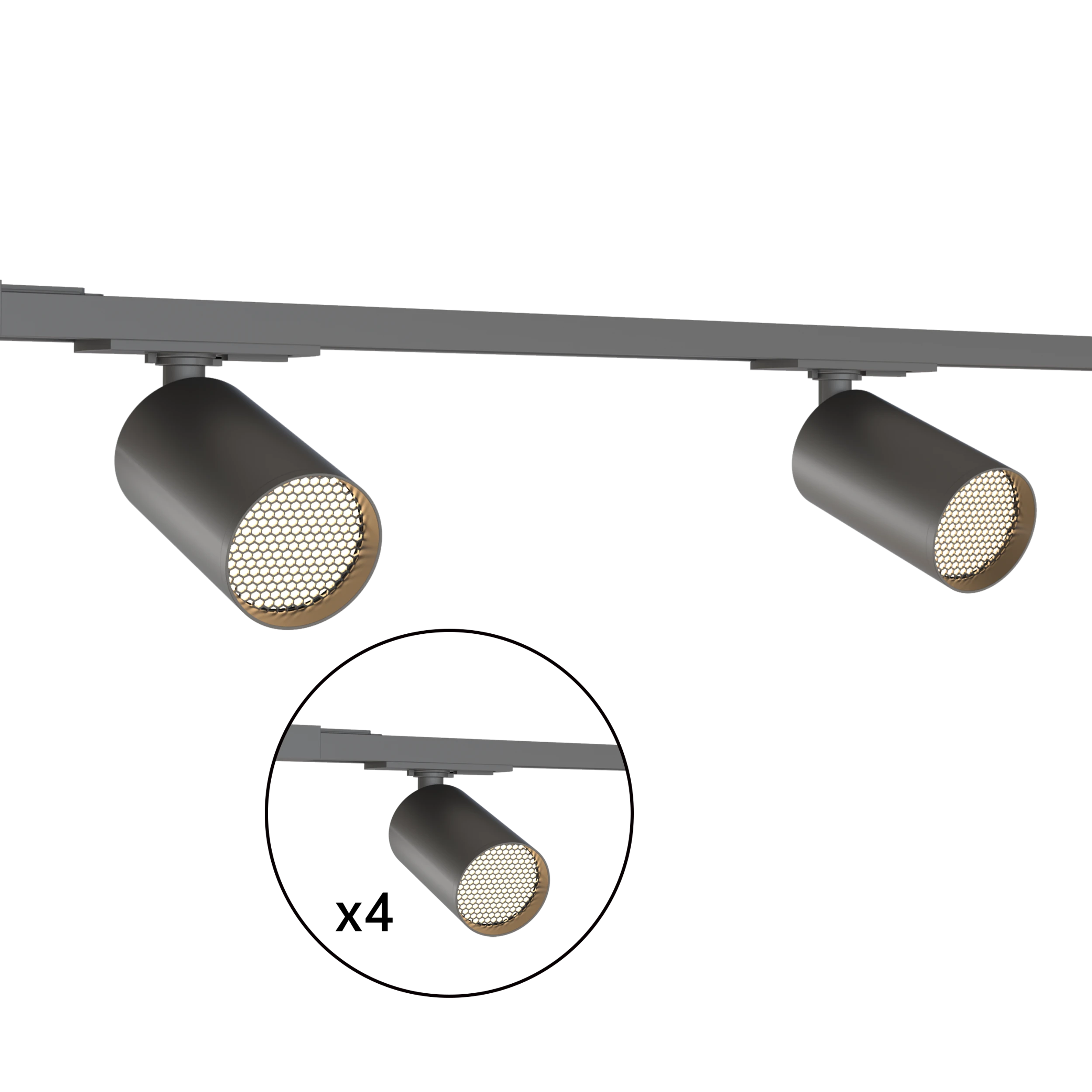 Calex Tracklight - 4x GU10 - 2M - Black