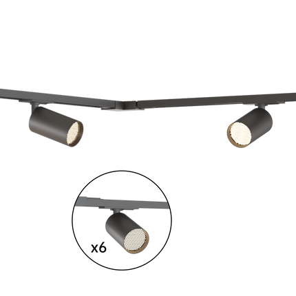 Calex Tracklight - 6x GU10 - 3M - Black