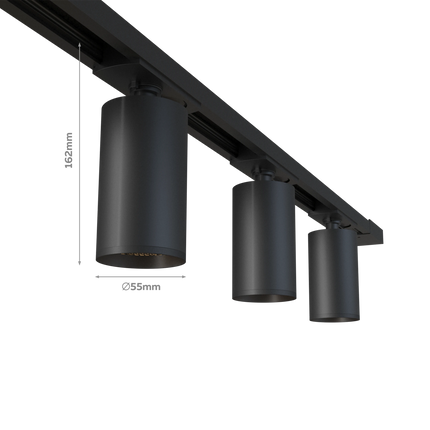Calex Tracklight - 6x GU10 - 3M - Black