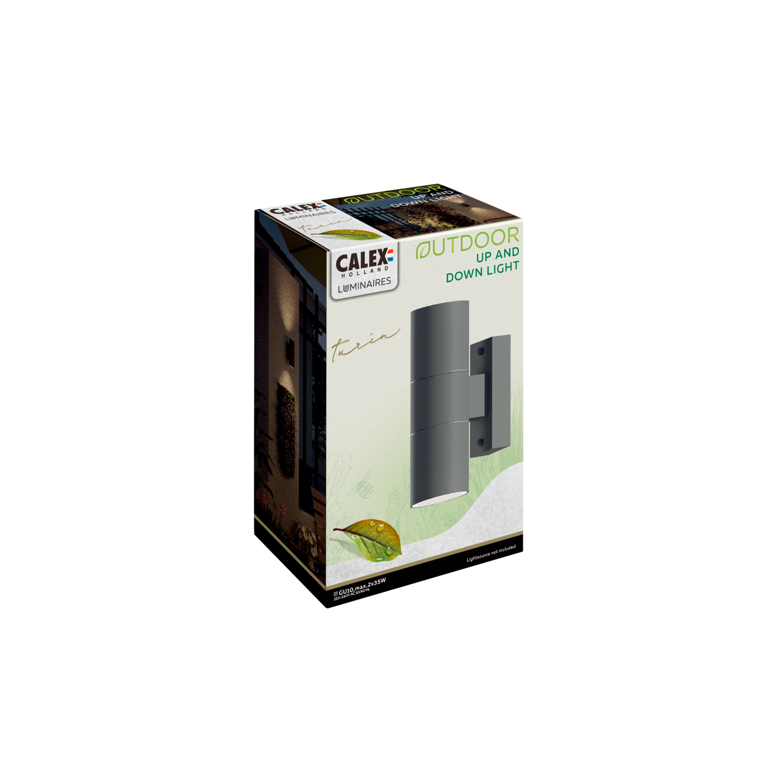 Calex Turin Wall Light - Up & Down - 2x GU10 - Anthracite