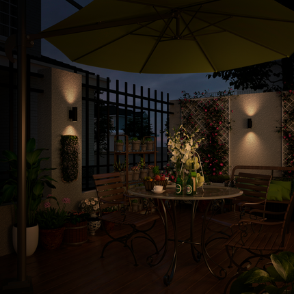 Calex Turin Wall Light - Up & Down - 2x GU10 - Black