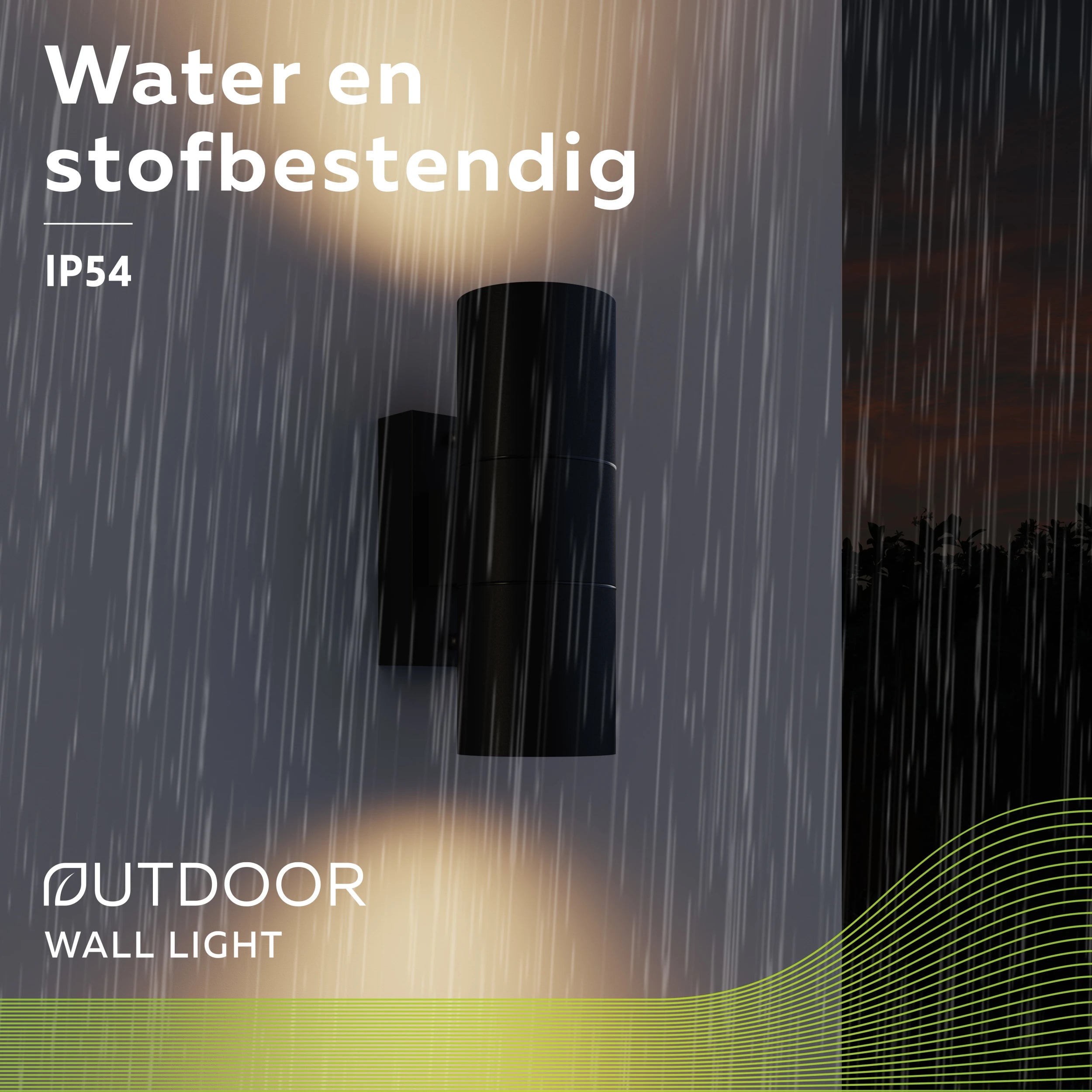 Calex Turin Wall Light - Up & Down - 2x GU10 - Black