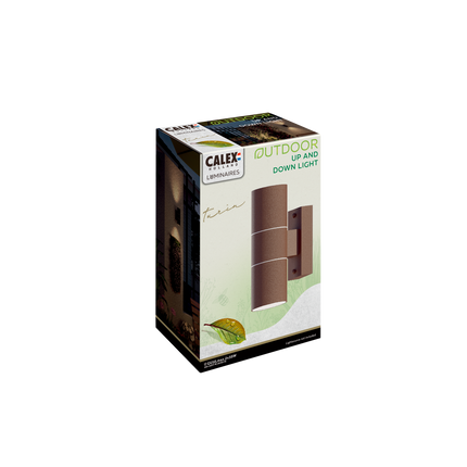 Calex Turin Wall Light - Up & Down - 2x GU10 - Rust