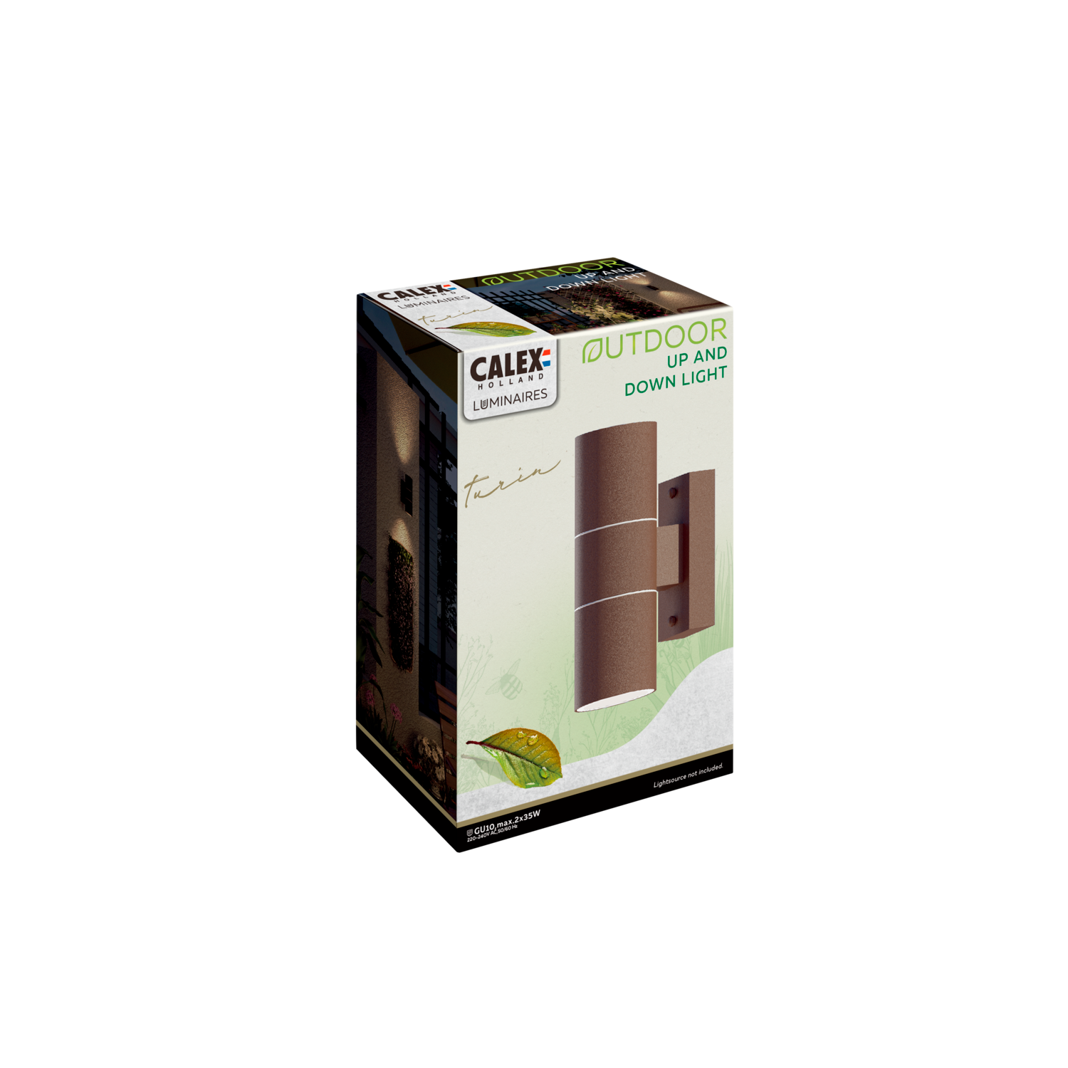 Calex Turin Wall Light - Up & Down - 2x GU10 - Rust