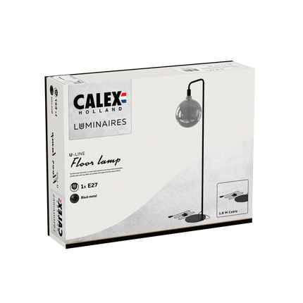 Calex U-Line Floor Lamp - E27 - Black