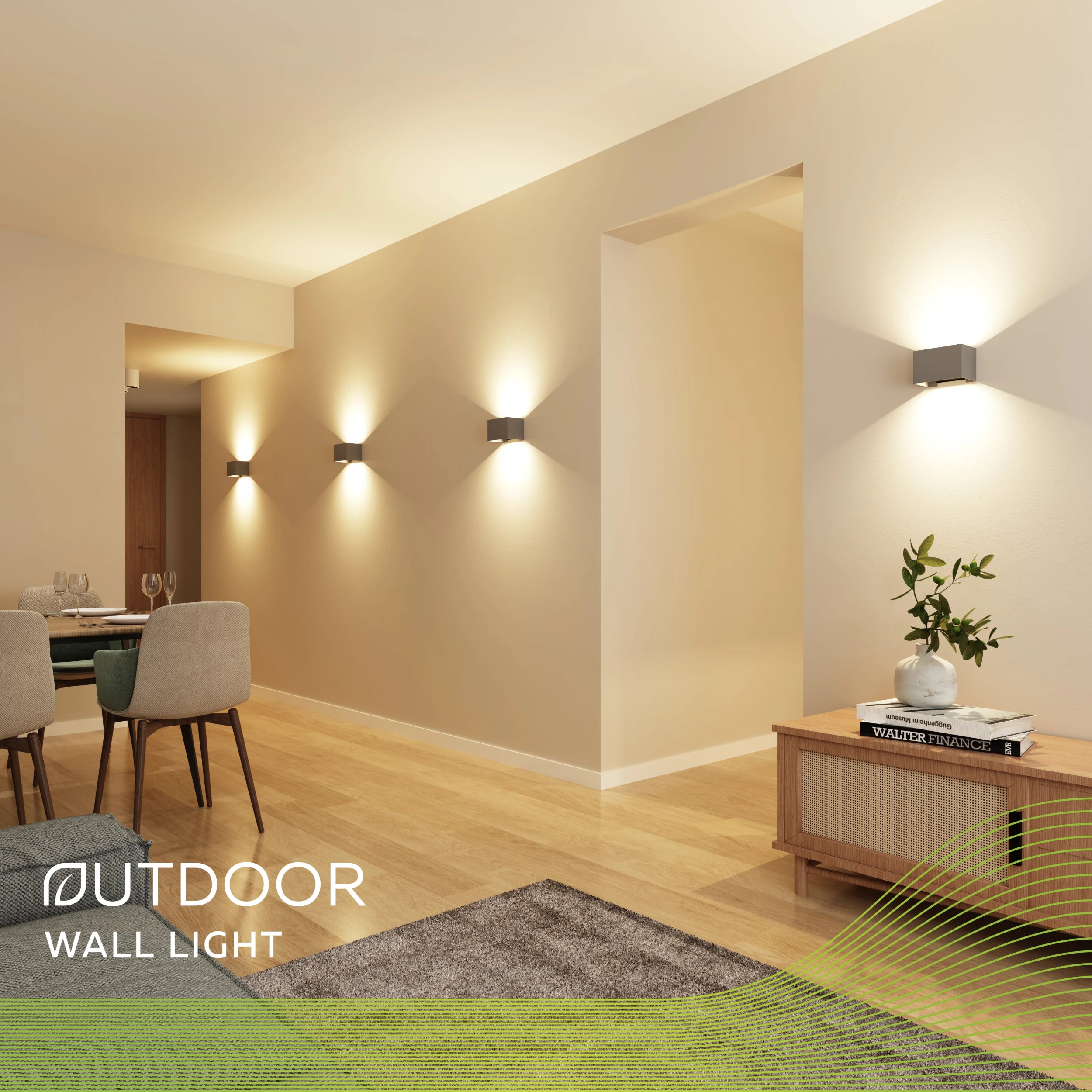 Calex Venice LED Wall Light - Up & Down - Anthracite