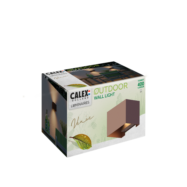 Calex Venice LED Wall Light - Up & Down - Rust