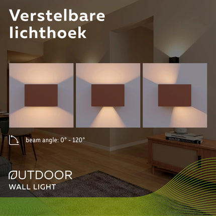 Calex Venice LED Wall Light - Up & Down - Rust