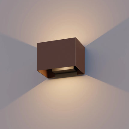 Calex Venice LED Wall Light - Up & Down - Rust