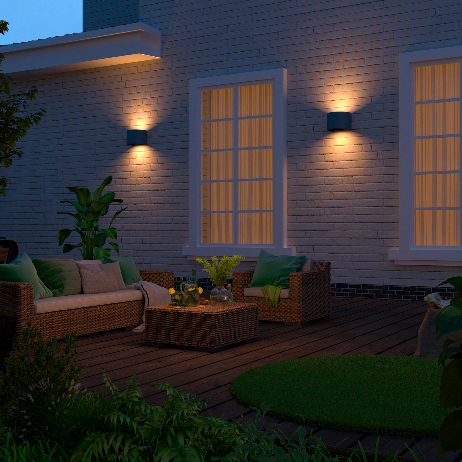 Calex Verona LED Wall Light Oval - Up & Down - Anthracite