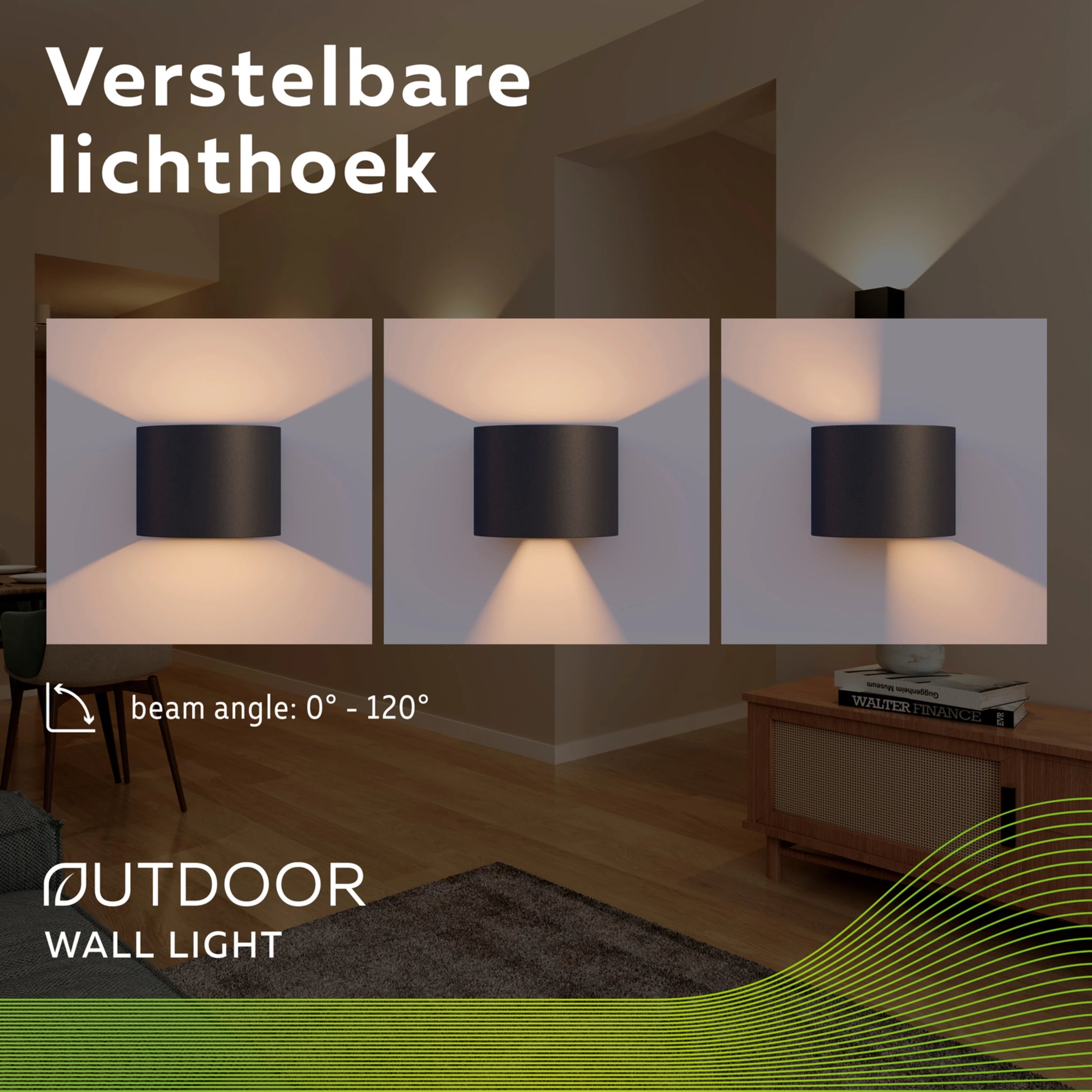 Calex Verona LED Wall Light Oval - Up & Down - Black