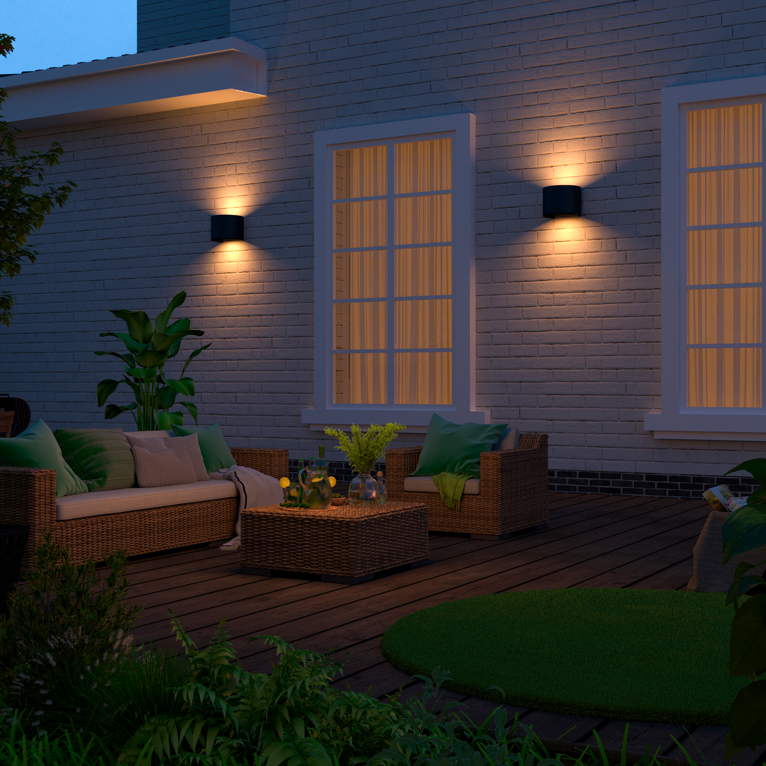 Calex Verona LED Wall Light Oval - Up & Down - Black