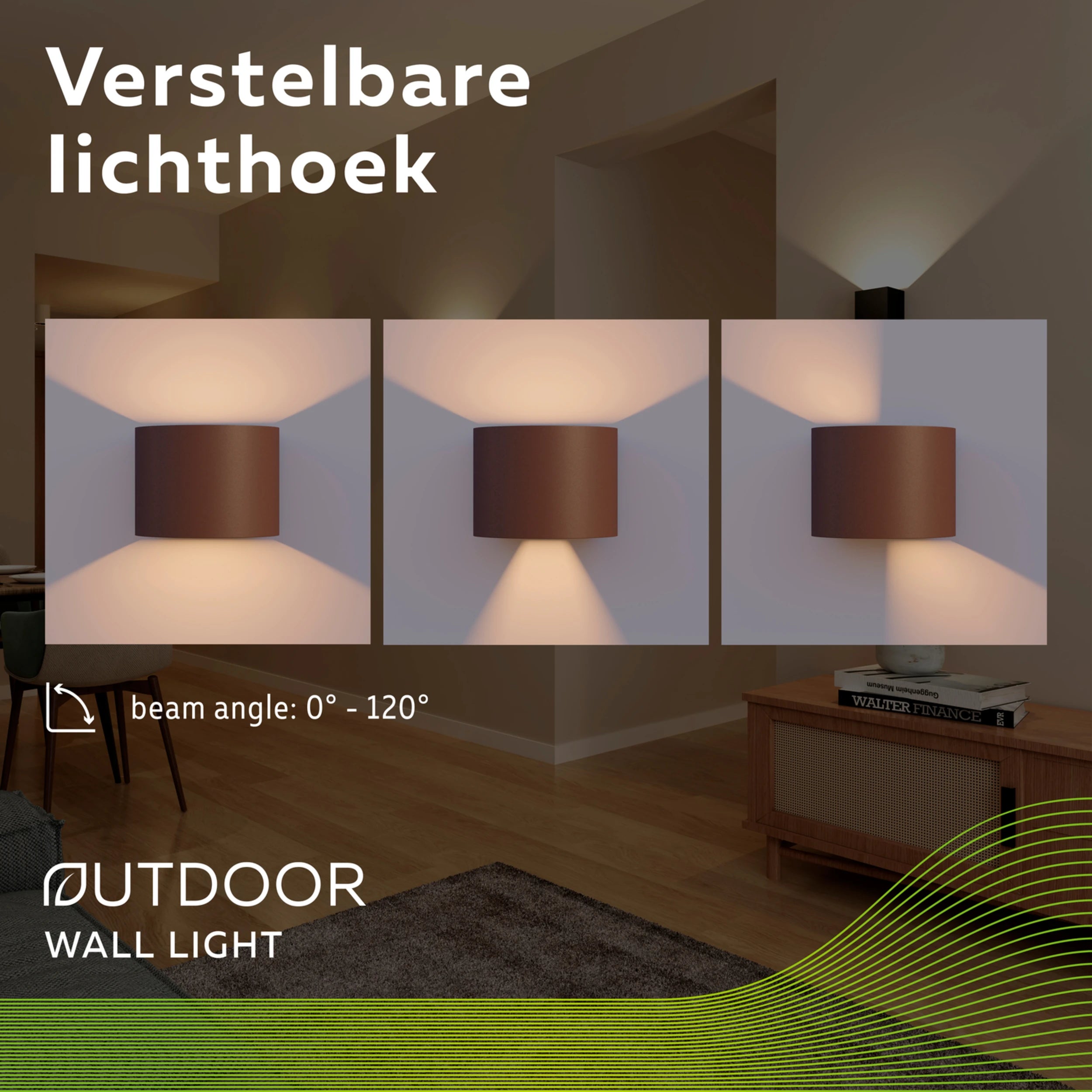 Calex Verona LED Wall Light Oval - Up & Down - Rust