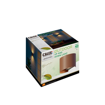 Calex Verona LED Wall Light Oval - Up & Down - Rust