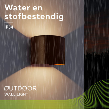 Calex Verona LED Wall Light Oval - Up & Down - Rust