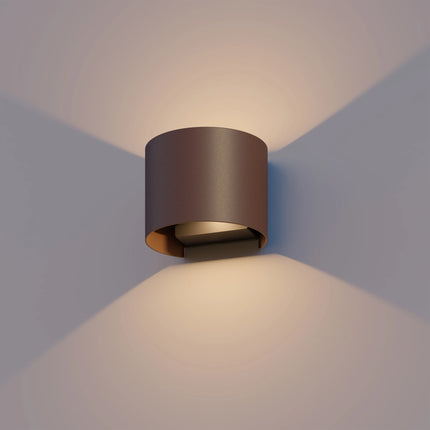 Calex Verona LED Wall Light Oval - Up & Down - Rust