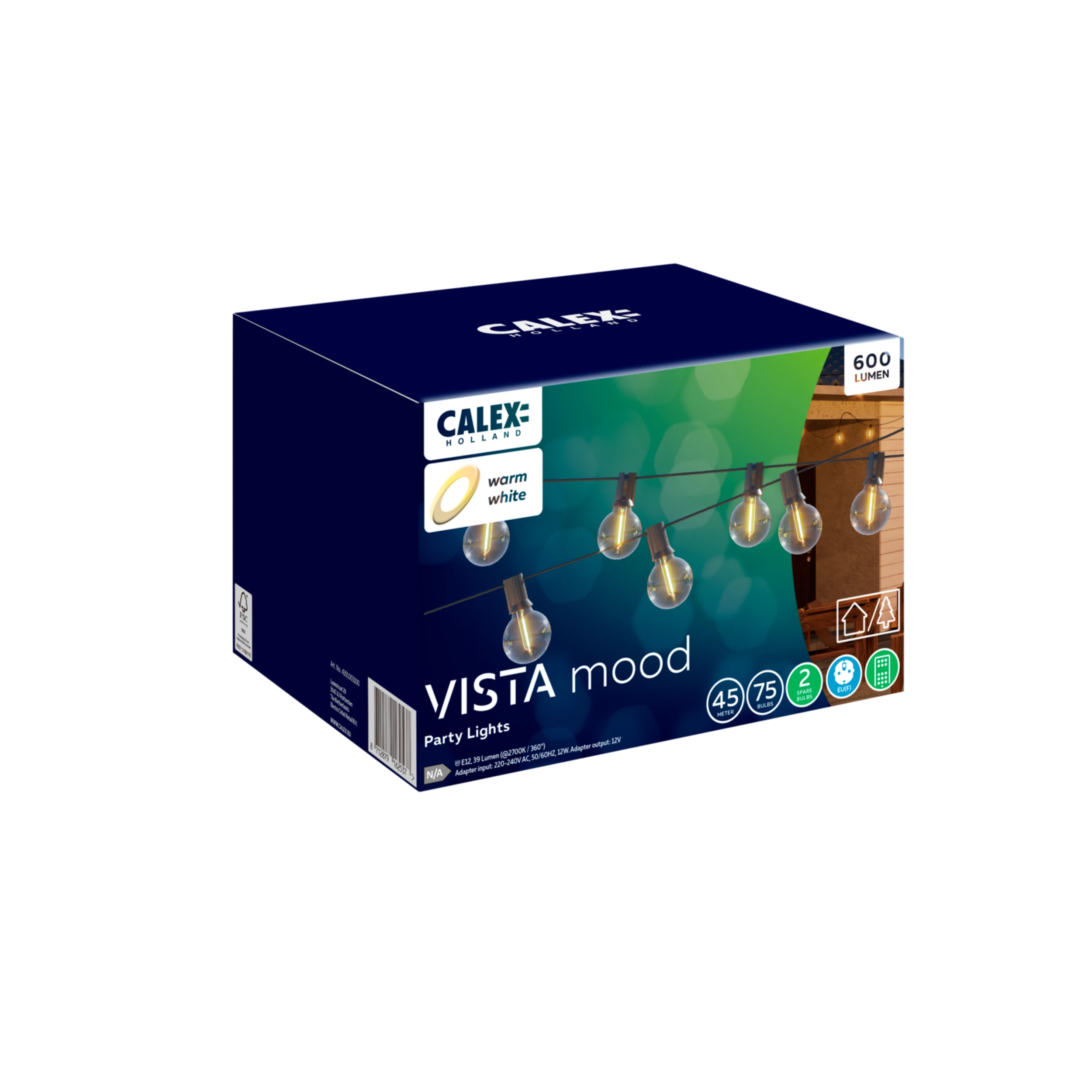 Calex Vista Outdoor Festoon - 45M