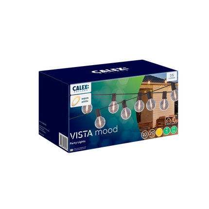 Calex Vista Solar String Lights - 10M - Black