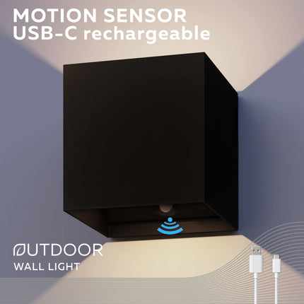 Calex Volterra Rechargeable Wall Light - Up & Down - Black