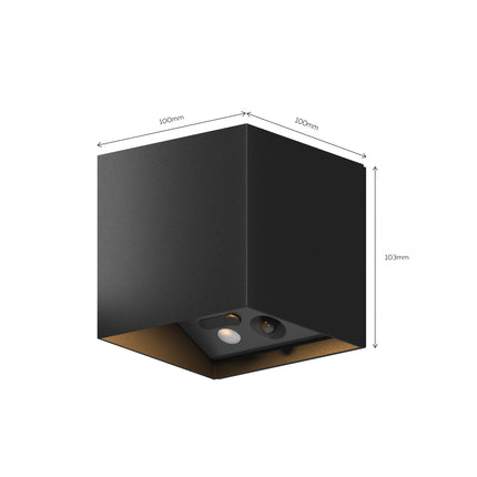 Calex Volterra Rechargeable Wall Light - Up & Down - Black