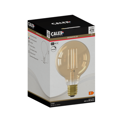 Calex Warm Filament LED Bulb - E27 - G95 - Gold