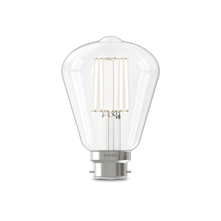 Calex Warm Filament LED Lamp - B22 - ST64 - Clear - 3.5W - Dimmable
