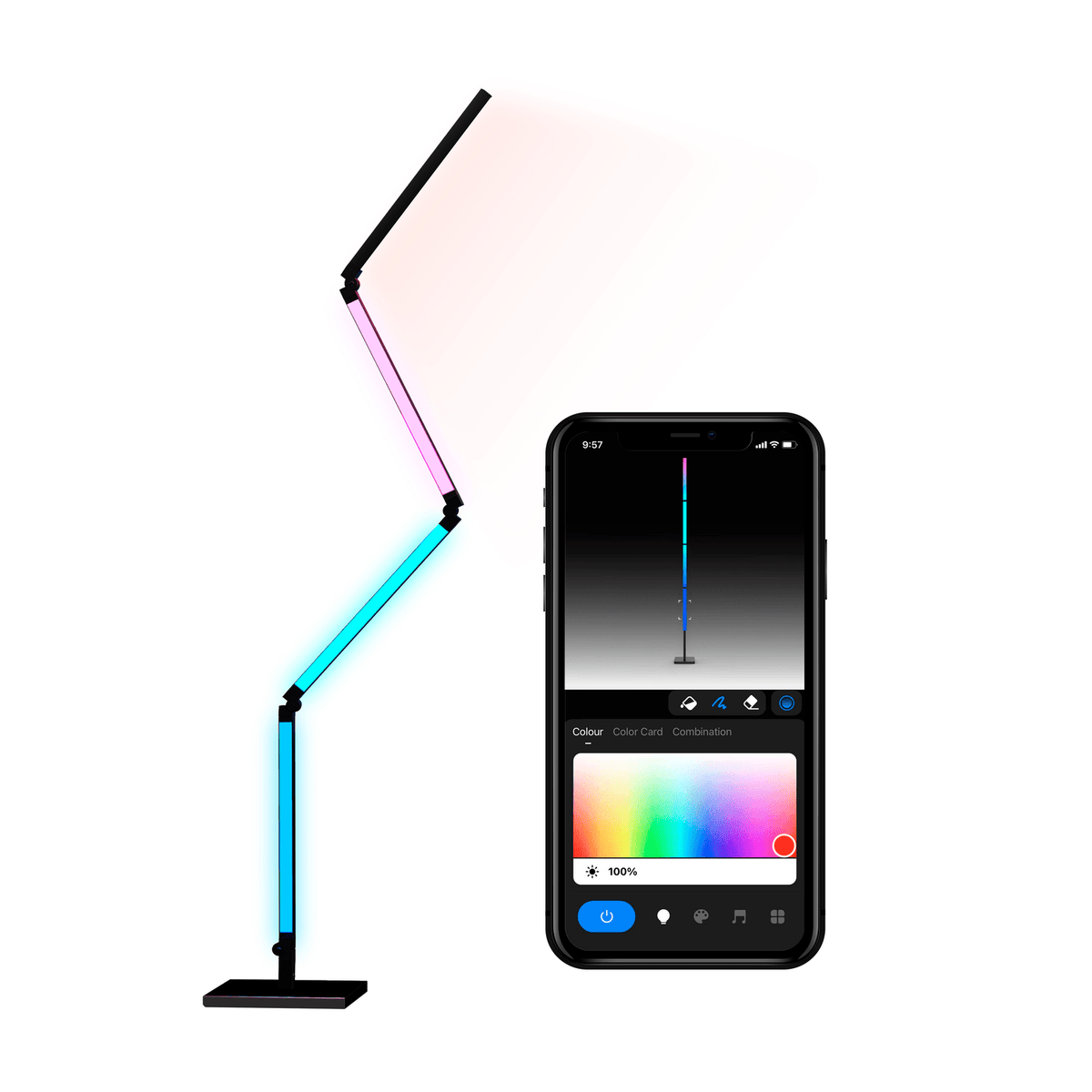 Calex Multifunctional Smart Floor Lamp - RGB + Warm White