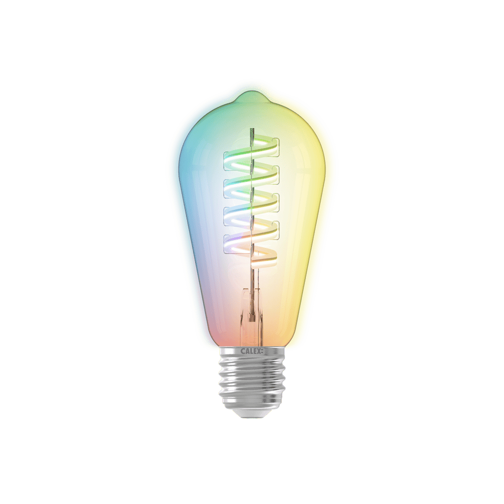 Calex Slimme LED Lamp - E27 - Filament - RGB en Warm Wit - 4.9W