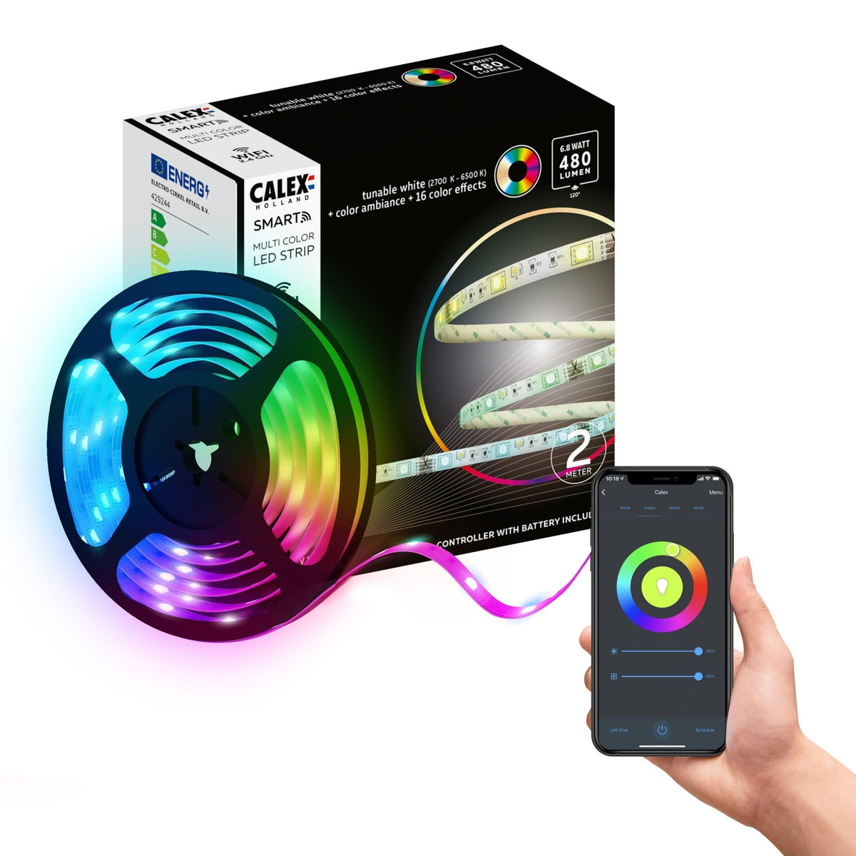 Calex Smart LED Strip - 2m - RGB+Warm White